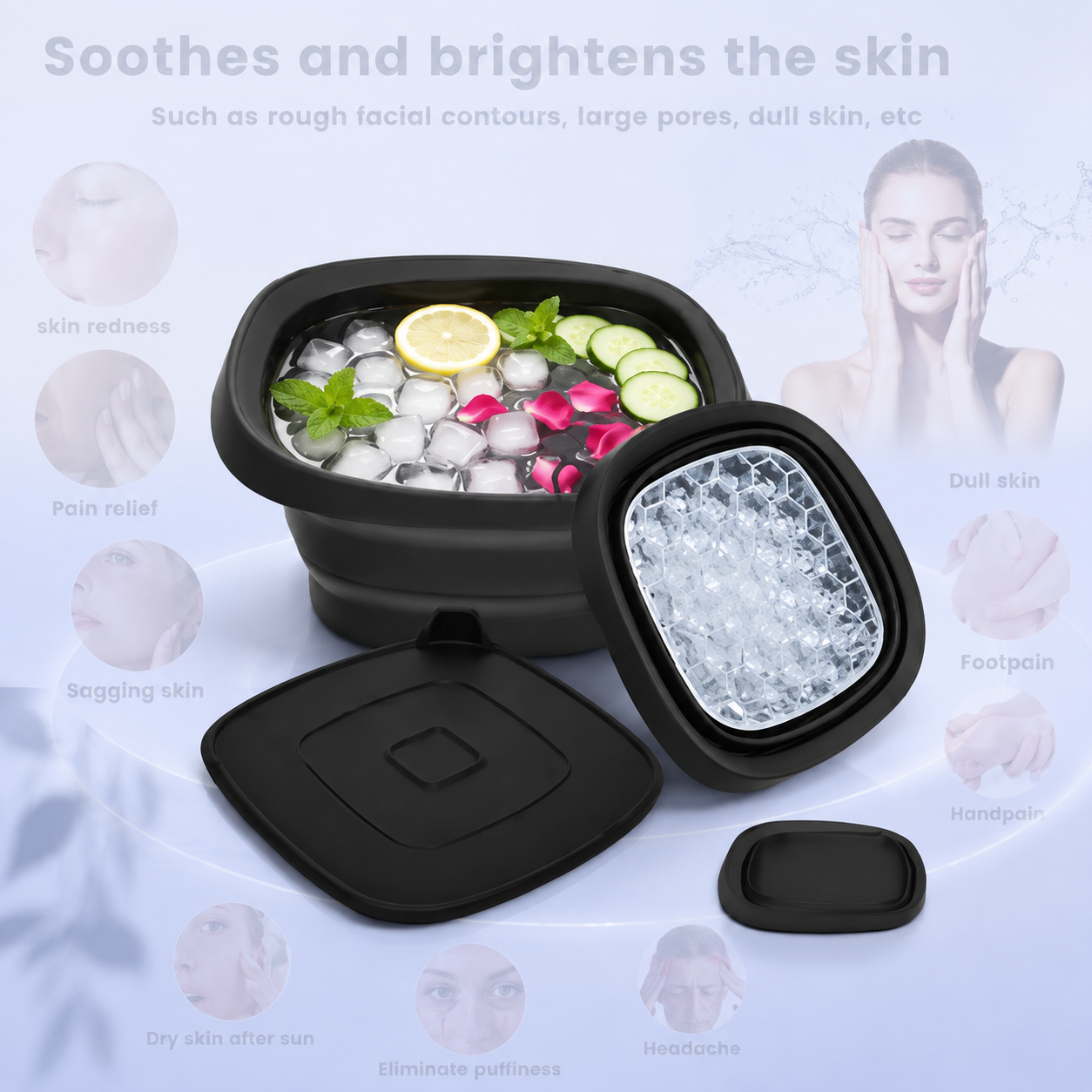 BestHunch™Silicone Foldable Face Ice Bath Bowl