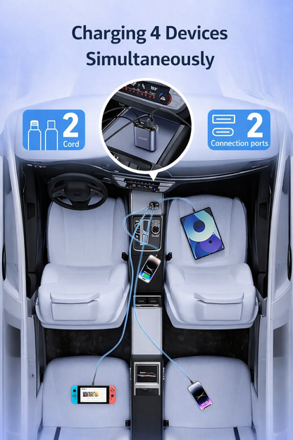BestHunch™ 3 in 1 retractable car charger
