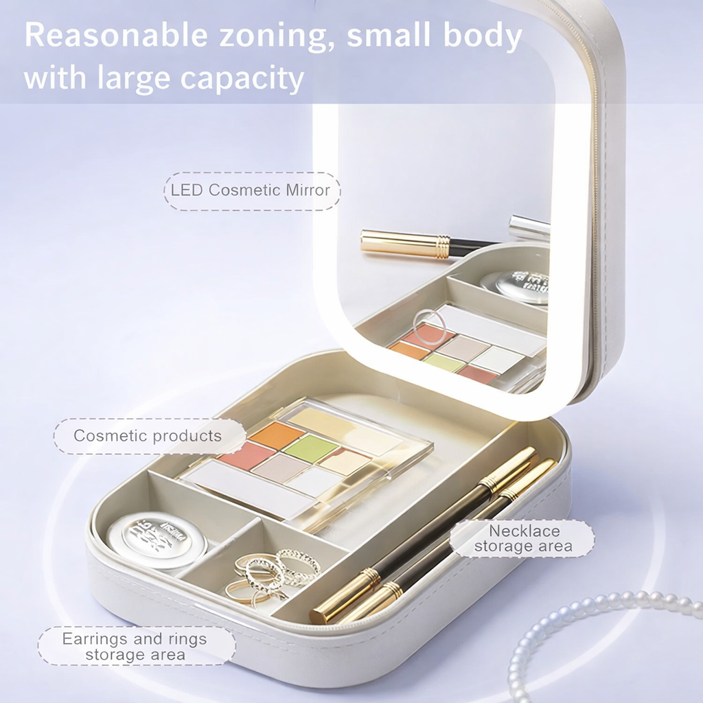 BestHunch™ LED Lighted Makeup Mirror Jewelry Box